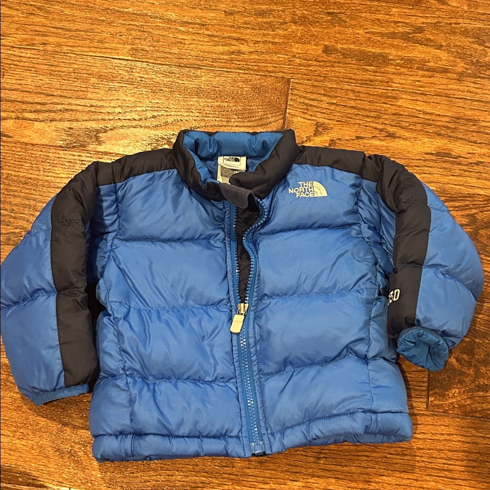 The North Face Blue and Black Kids Puffer Jacket